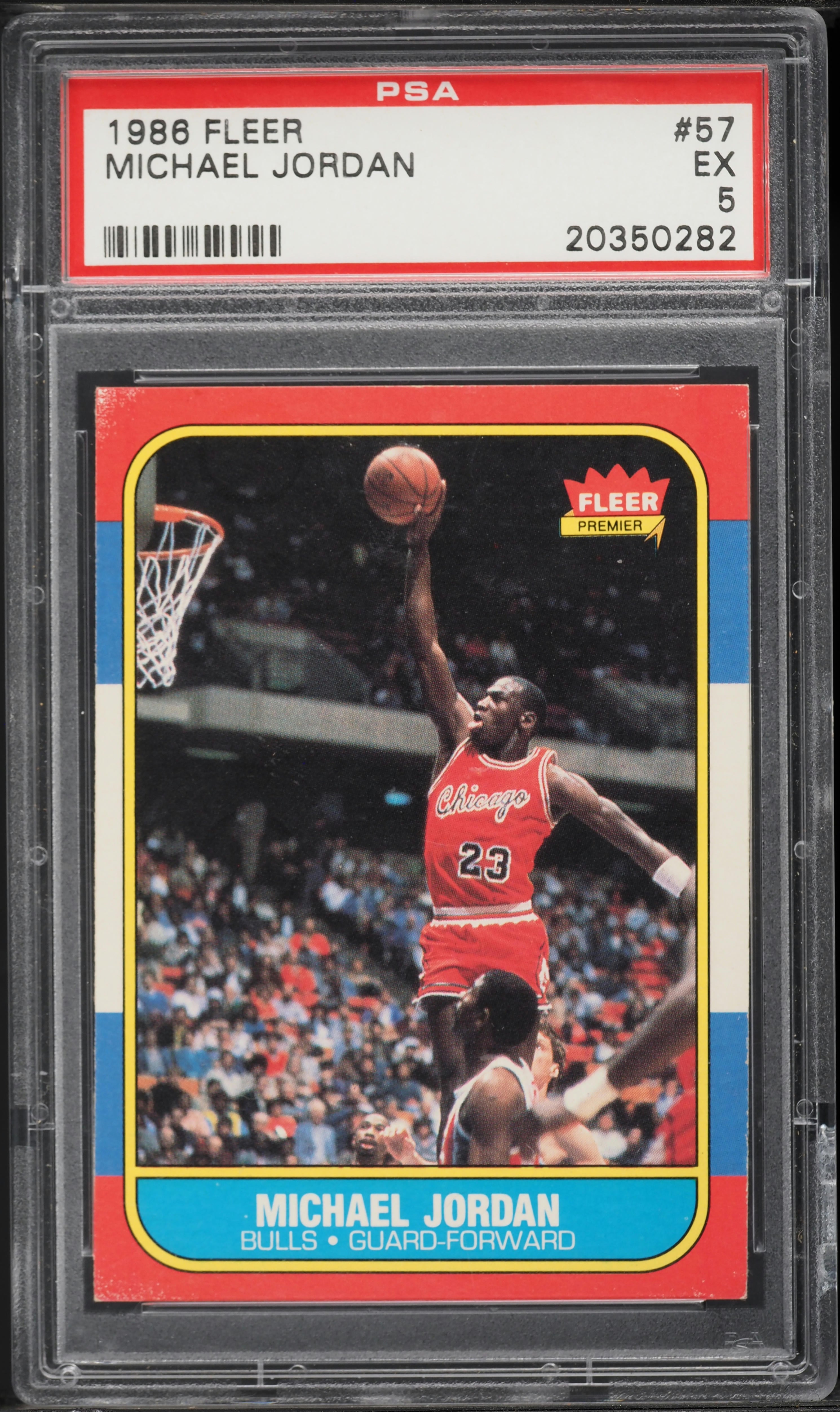Michael Jordan, Fleer 1986 número 57, encapsulada PSA